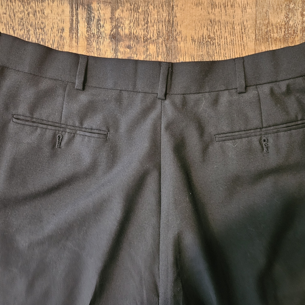 Na STAFFORD performance mens Dress Pants SIZE 38x34 COLOR BLACK POLYESTER/WOOL - Picture 5 of 10